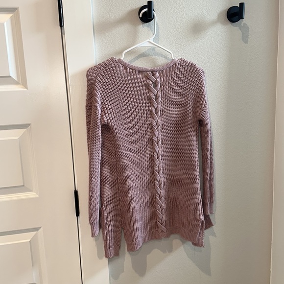 EUC Girls Nordstrom’s Pink Republic Brand Cardigan Cable Knit Sweater Size 7 8 - Picture 7 of 9